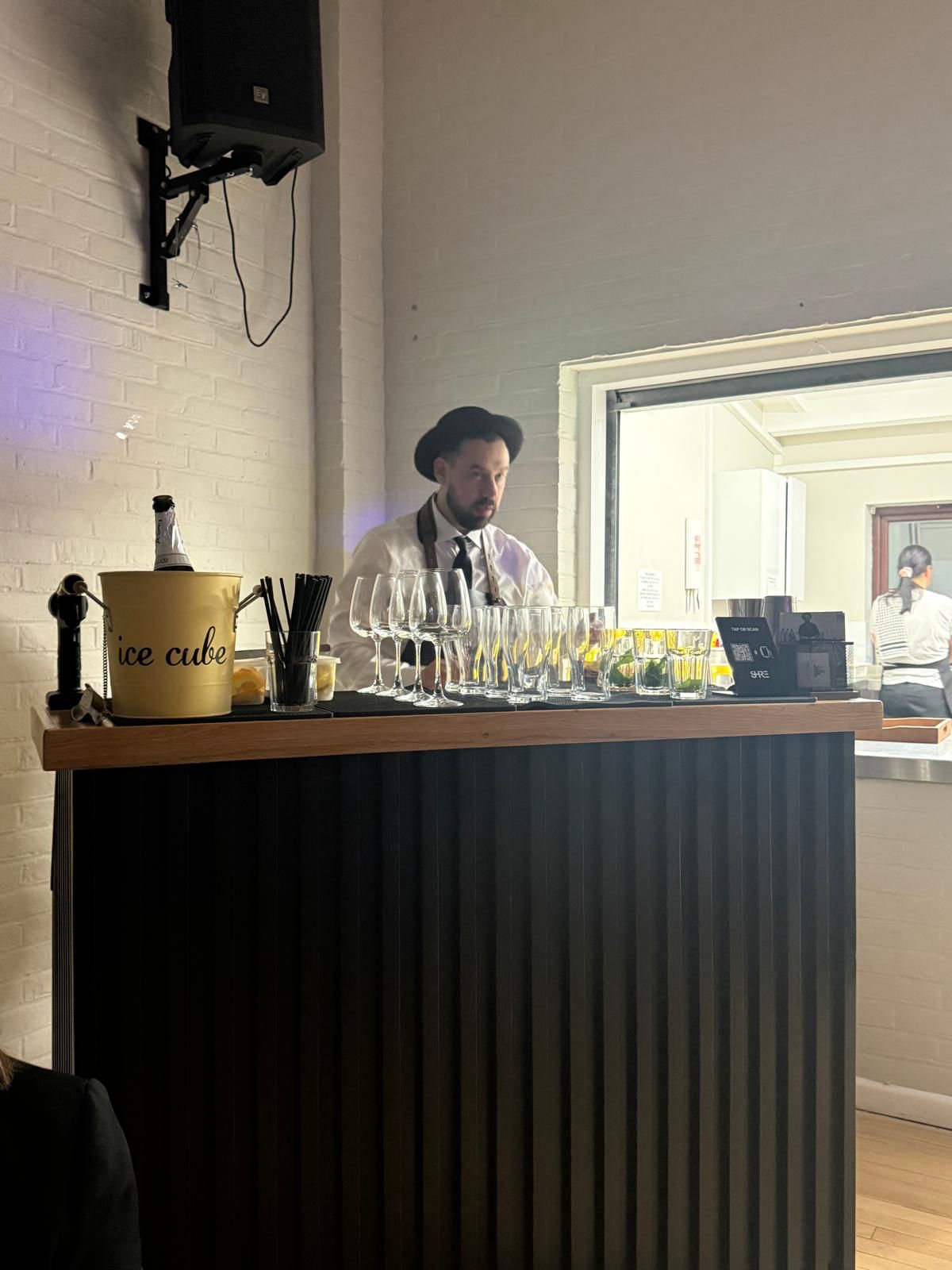 EscoBar Events mobile bar set up with glassware